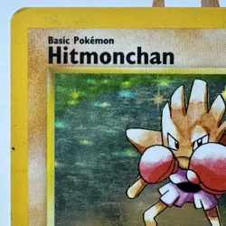 Hitmonchan - 7/102 - Base Set - Unlimited - Holo Rare - Pokemon - WOTC - Damaged - Image 2