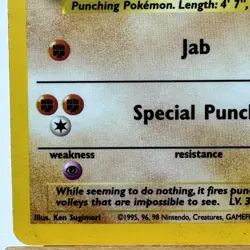 Hitmonchan - 7/102 - Base Set - Unlimited - Holo Rare - Pokemon - WOTC - Damaged - Image 5