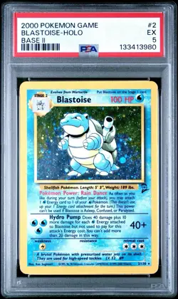 Pokemon 2000 Blastoise Holo PSA 5 Base II - Image 1