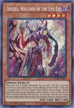 Yugioh! Serziel, Watcher of the Evil Eye - INCH-EN027 - Secret Rare - 1st Editio - Image 1