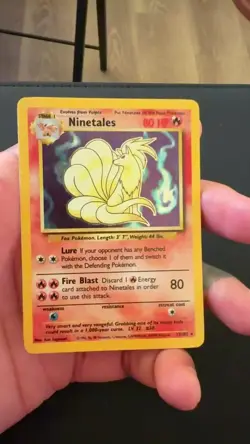 Pokemon TCG Ninetales Base Set Holo Unlimited Rare Card 12/102 WOTC LP - Image 2