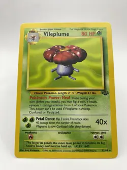 Pokemon TCG Vileplume Jungle Unlimited Rare Card 31/64 Regular HP - Image 2