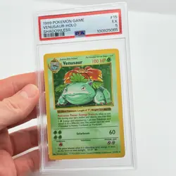 CARTA POKEMON CARD - VENUSAUR HOLO 15/102 SHADOWLESS (1999) - ENGLISH - PSA 5 - Image 2
