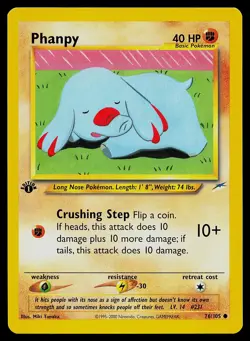 Pokemon Card - Phanpy 1st Edition Neo Destiny 76/105 Common - Image 1