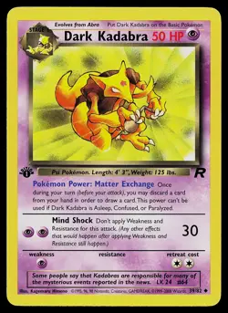 Pokemon Card - Dark Kadabra Team Rocket 39/82 1st Edition - Image 1