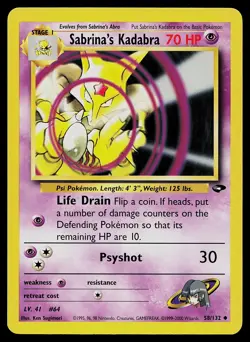 Pokemon Card - Sabrina's Kadabra Gym Challenge 58/132 Uncommon - Image 1