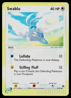 Pokemon Card - Swablu Dragon 75/97 Common Reverse Holo - Image 1