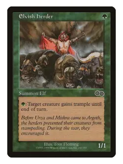 Elvish Herder MTG Urza's Saga Common LP Lightly Played Single Card - Image 1