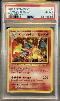 Charizard 11/108 Pokemon Card TCG XY Evolutions Holo PSA 8 NM/MT-FREE SHIPPING - Image 1