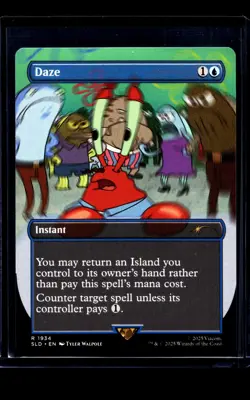 2025 MTG Magic the Gathering SLD Secret Lair Spongebob Borderless #1934 Daze - Image 1