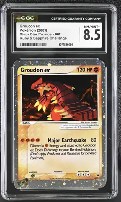 CGC 8.5 Groudon ex 2003 Black Star Promos 002 Holo SWIRL Pokemon Card - Image 1
