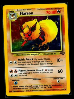 Pokemon TCG Flareon 3/64 Jungle Holo LP - Image 1