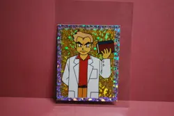 Merlin Topps Pokemon Sticker Professor Oak Prism Holo #S33 Near Mint - Image 1