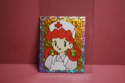 Merlin Topps Pokemon Sticker Nurse Joy Prism Holo #S34 Near Mint - Image 2