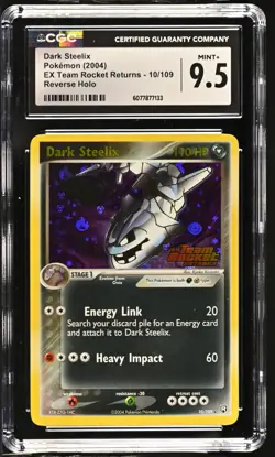 CGC 9.5 Dark Steelix EX Team Rocket Returns 10/109 Reverse Holo STAMPED Pokemon - Image 1