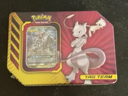 Pokemon TCG: Mewtwo & Mew GX Tag Team Tin (Brand New Factory Sealed) - Image 1