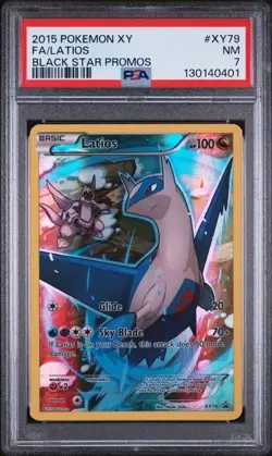 2015 Pokemon XY Black Star Promo Full ARt #XY79 Latios PSA NM 7 - Image 1