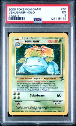 2000 POKEMON BASE SET 2#18 VENUSAUR-HOLO PSA 5 - Image 1