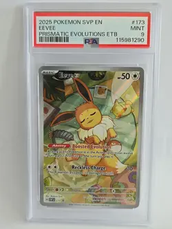 2025 POKEMON SVP EN-SV BLACK STAR PROMO #173 EEVEE PSA 9 - Image 1