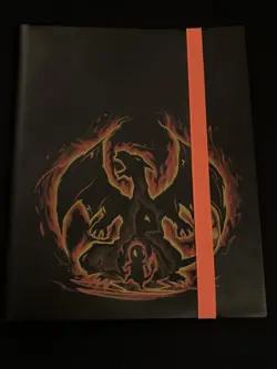 18-Page Fire Dragon Trading Card Binder + Pokemon & Yu-Gi-Oh Card Lot - Image 1