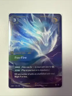 Riftbound TCG League Of Legends Origins Epic Fox Fire 256/298 NM Card Ahri - Image 1