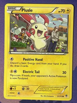 Plusle 31/111 Pokemon card XY Furious Fists common Pokemon LP/MP - Image 1