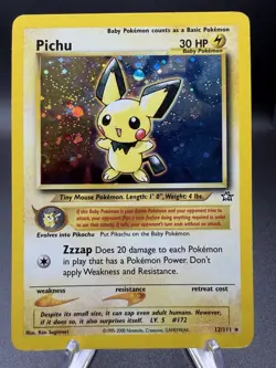 Pokemon Pichu TCG Neo Genesis Holo Rare Card 12/111 LP - Condition - Image 1