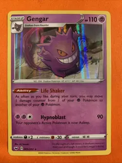 Gengar - 085/202 - Pokemon Sword & Shield Base Set Holo Rare Card NM - Image 1