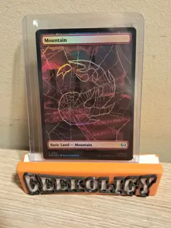 Mountain (0192) Marvel's Spider-Man Foil Full Art Basic Land MTG NM - Image 1
