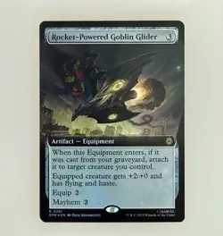 MTG: Rocket-Powered Goblin Glider (Extended Art) Marvel's Spider-Man Foil NM - Image 1