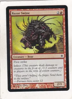 Magic MTG: Foil: New Phyrexia: Razor Swine - Image 1