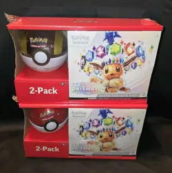Two (2) Pokemon Sam’s Club Prismatic Evolutions ETB and Pokeball Bundle Sealed - Image 1
