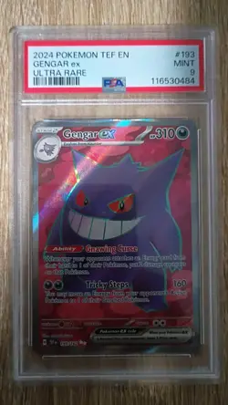 PSA 9 Pokemon SV Temporal Forces TEF EN Gengar ex #193/162 2024 - Image 1