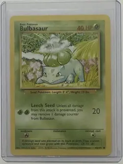 Pokemon Bulbasaur 44/102 - Base Set (1999) - Non-Holo - Near Mint (NM) - vintage - Image 1