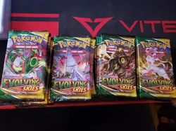 Pokemon TCG Evolving Skies Sealed Booster Pack 21x Lot Unweighed - Image 1