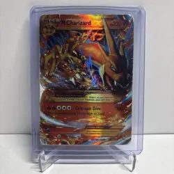 2016 POKEMON FLASHFIRE #13/106 MEGA CHARIZARD EX HOLO (damaged) - Image 1