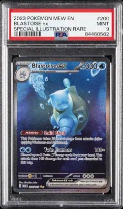 2023 POKEMON MEW EN-151 SPECIAL ILLUSTRATION RARE #200 BLASTOISE EX PSA 9 - Image 1