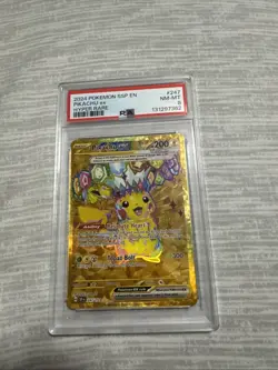2024 Pokemon SSP En-Surging Sparks Hyper Rare Pikachu #247 EX PSA 8 - Image 1
