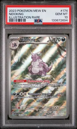 2023 POKEMON MEW EN-151 ILLUSTRATION RARE #174 NIDOKING PSA 10 - Image 1