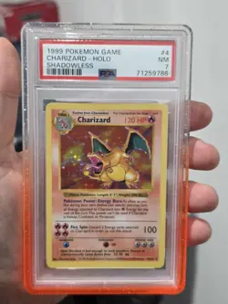 1999 Pokemon Base Set Charizard Shadowless Holo Rare 4/102 PSA 7 NEAR MINT - Image 1