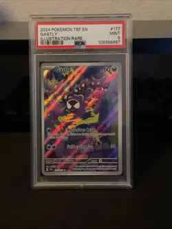2024 POKEMON TEF EN-TEMPORAL FORCES ILLUSTRATION RARE #177 GASTLY PSA 9 - Image 1
