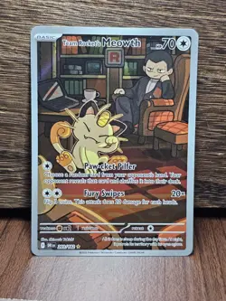Team Rocket's Meowth 203/182 Sv10: Destined Rivals Holo Pokemon TCG 2025 NM - Image 1