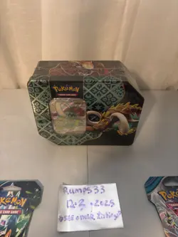 Pokemon Tcg Paldean Fates Great Tusk EX Tin New Factory Sealed+ Sealed Lot - Image 2