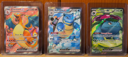 Pokemon S&V 151 Charizard, Blastoise, Venusaur ex 182, 183, 184 /165 - UR Set - Image 1