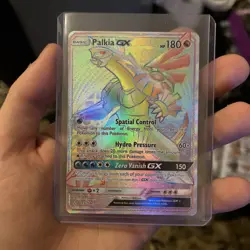 Pokemon TCG Palkia GX 165/156 Ultra Prism Rainbow Rare Card NM Near Mint - Image 1