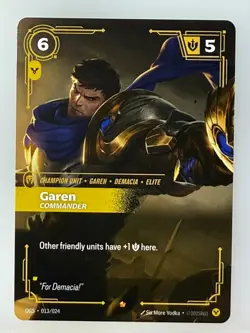 Garen Commander Riftbound Origins TCG Card NM Proving Grounds Exclusive - Image 1