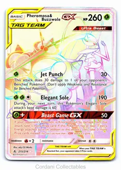 Pheromosa & Buzzwole GX 215/214 - Unbroken Bonds - Pokemon Card - Near Mint - Image 1