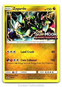 Zygarde SM48 - Burning Shadows - STAFF Stamped Prerelease Pokemon Card - Image 1