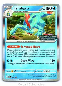 Feraligatr SVP089 - Temporal Forces - STAFF Stamped Prerelease Pokemon Card - Image 1