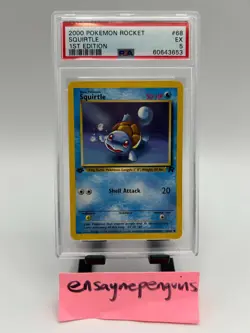 2000 Pokemon Team Rocket Set #68 Squirtle 1st Edition Card PSA 5 EXCELLENT - Image 1